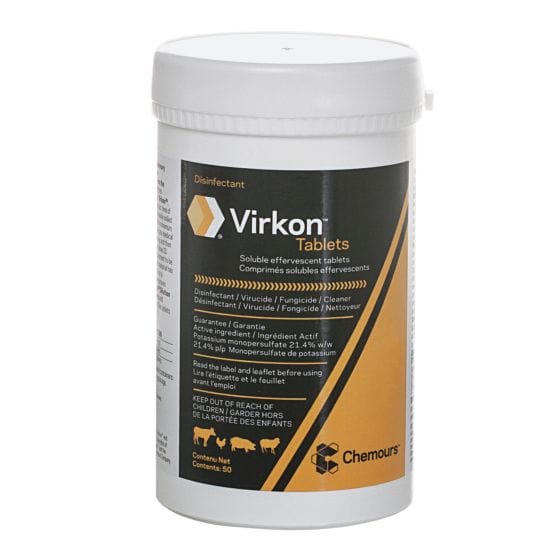 Désinfectants - JN122 - Virkon - Comprimés soluble 50 unités par boites Désinfectant - Virkon