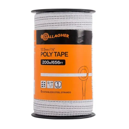 Fils et filets électrifiables - JN2218 - Gallagher - Ruban Poly 1/2" x 656'